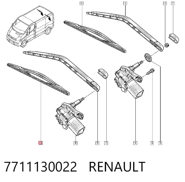 Limpiaparabrisas traseros 7711130022 Renault (RVI)