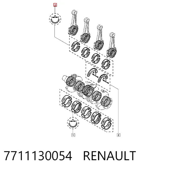 Cojinetes de biela 7711130054 Renault (RVI)