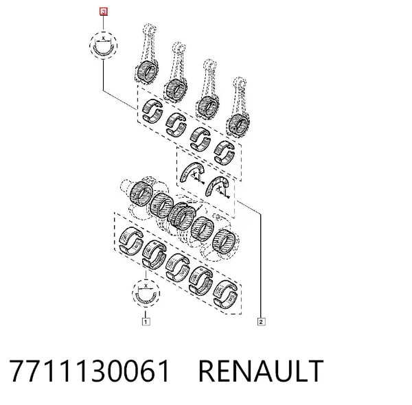 Cojinetes de biela 7711130061 Renault (RVI)