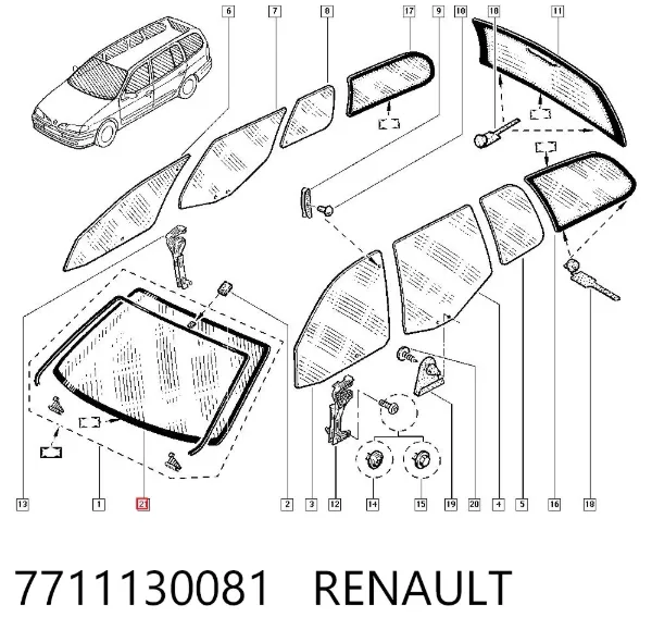 Parabrisas 7711130081 Renault (RVI)