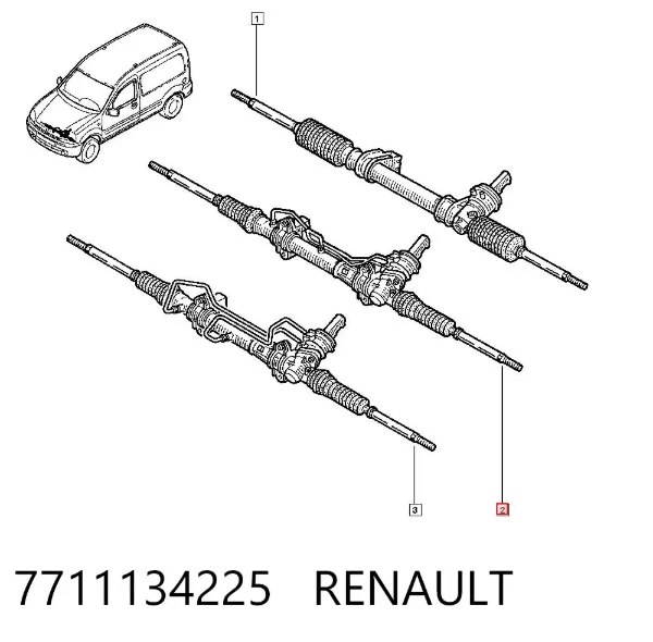 Cremallera de dirección 7711134225 Renault (RVI)