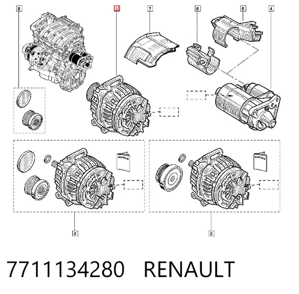 Alternador 7711134280 Renault (RVI)