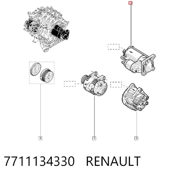 Motor de arranque 7711134330 Renault (RVI)