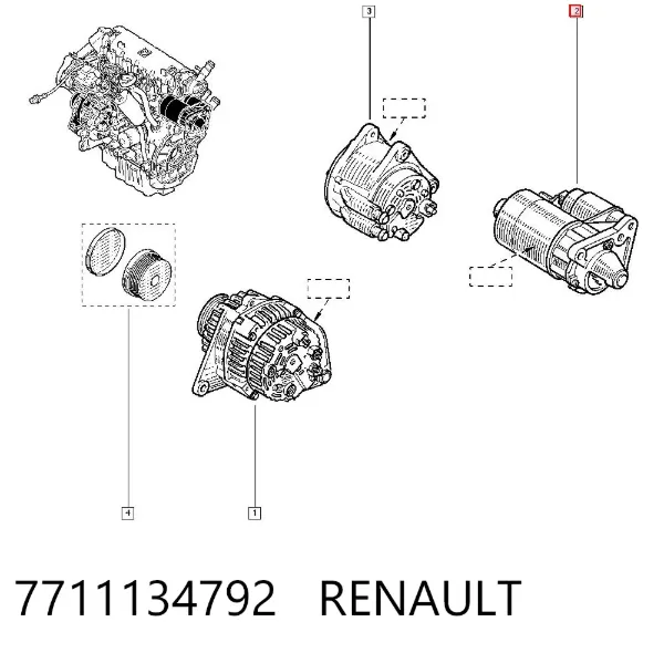Motor de arranque 7711134792 Renault (RVI)