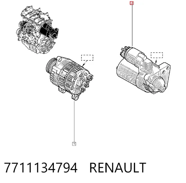 Motor de arranque 7711134794 Renault (RVI)