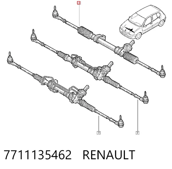 Cremallera de dirección 7711135462 Renault (RVI)