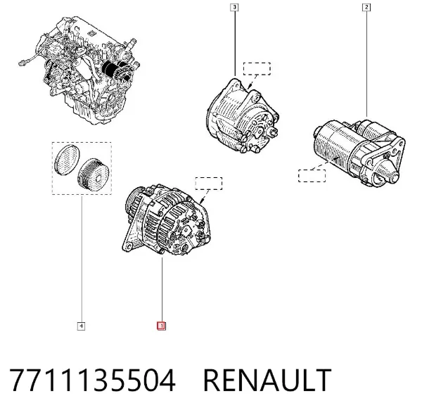 Alternador 7711135504 Renault (RVI)