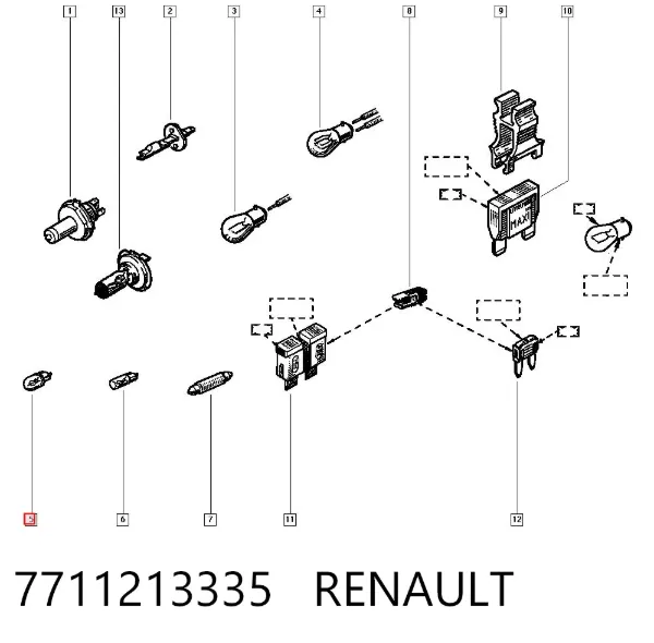 Bombilla 7711213335 Renault (RVI)