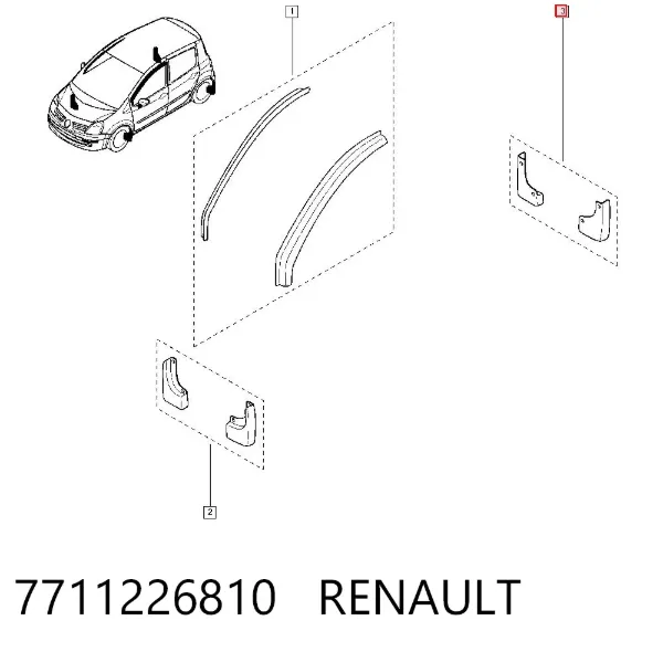 Faldillas guardabarros traseros 7711226810 Renault (RVI)