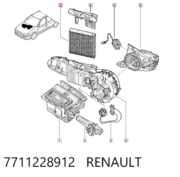 Filtro de habitáculo 7711228912 Renault (RVI)