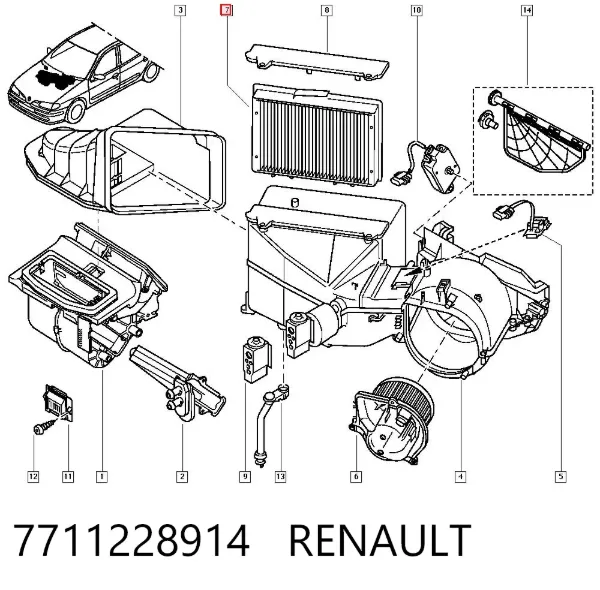 Filtro de habitáculo 7711228914 Renault (RVI)