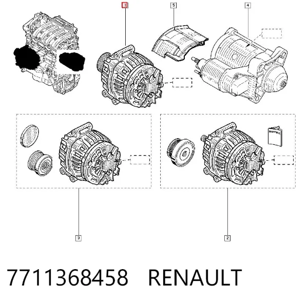 Alternador 7711368458 Renault (RVI)