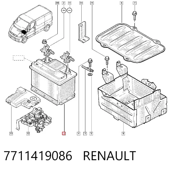 Batería 7711419086 Renault (RVI)