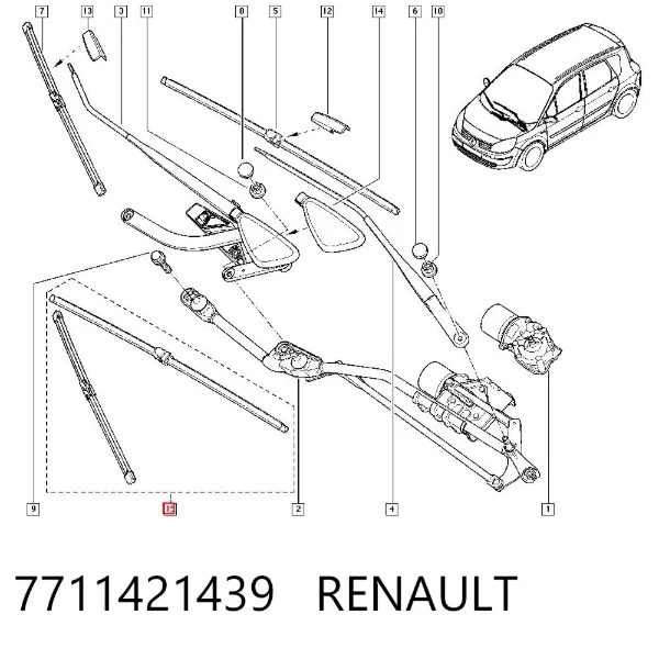 Limpiaparabrisas delanteras 7711421439 Renault (RVI)