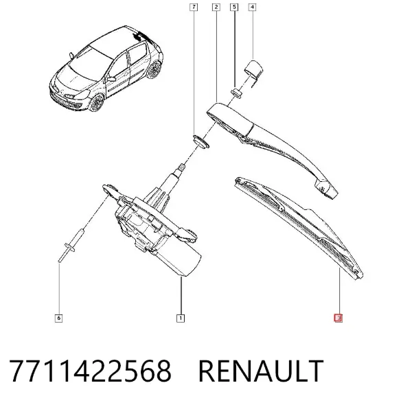 Limpiaparabrisas traseros 7711422568 Renault (RVI)