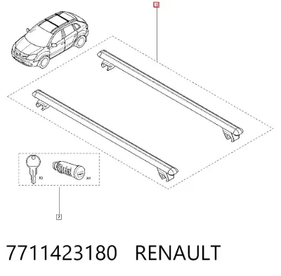 Juego de barras transversales de techo RENAULT 7711423180
