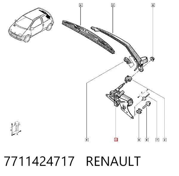 Limpiaparabrisas traseros 7711424717 Renault (RVI)