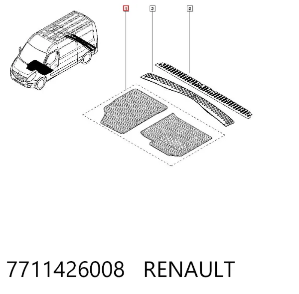 Juego de alfombrillas delanteras, 2 piezas 7711426008 Renault (RVI)