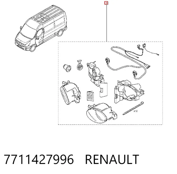Faro antiniebla tuning, juego de 2 piezas 7711427996 Renault (RVI)