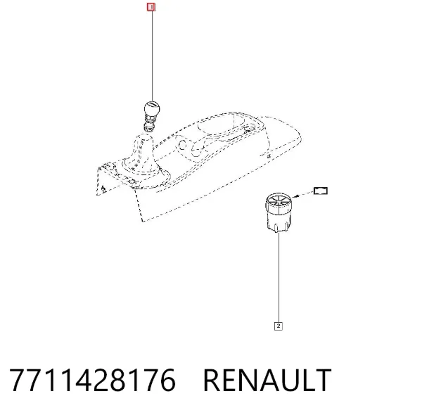 Pomo de palanca de cambios 7711428176 Renault (RVI)