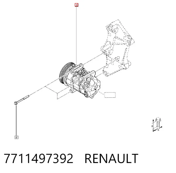 Compresor de aire acondicionado 7711497392 Renault (RVI)