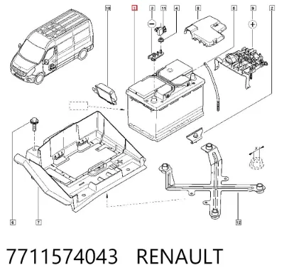 Batería de arranque RENAULT 7711574043