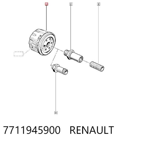 Filtro de aceite 7711945900 Renault (RVI)