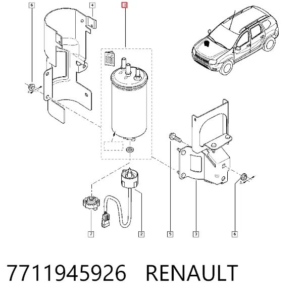 Filtro de combustible 7711945926 Renault (RVI)