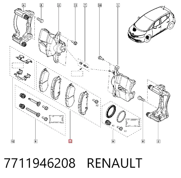 Pastillas de freno 7711946208 Renault (RVI)