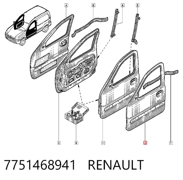 Puerta delantera izquierda Renault Kangoo I