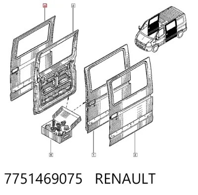 Puerta lateral corrediza derecha RENAULT 7751469075