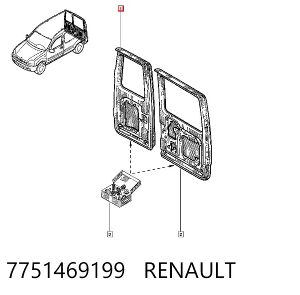 Puerta trasera derecha batiente de furgoneta 7751469199 Renault (RVI)