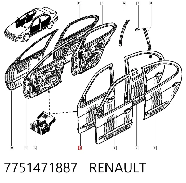 Puerta delantera izquierda Renault Megane I