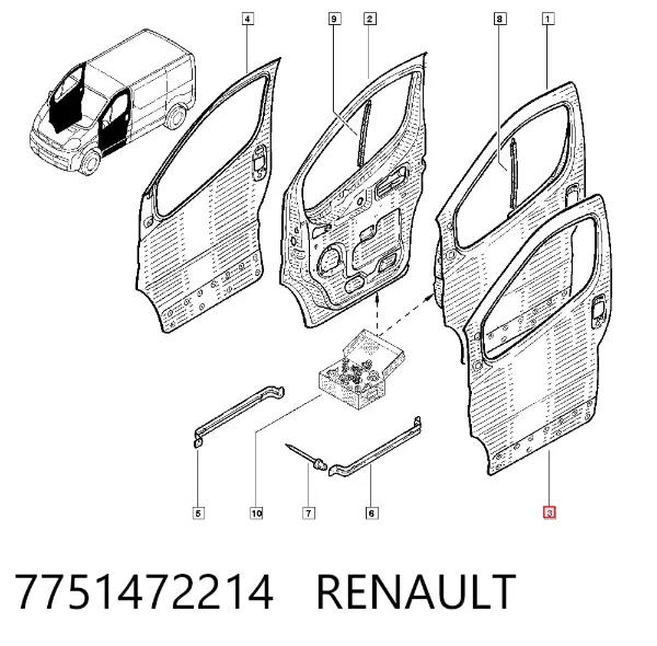 Puerta delantera izquierda Renault Trafic II