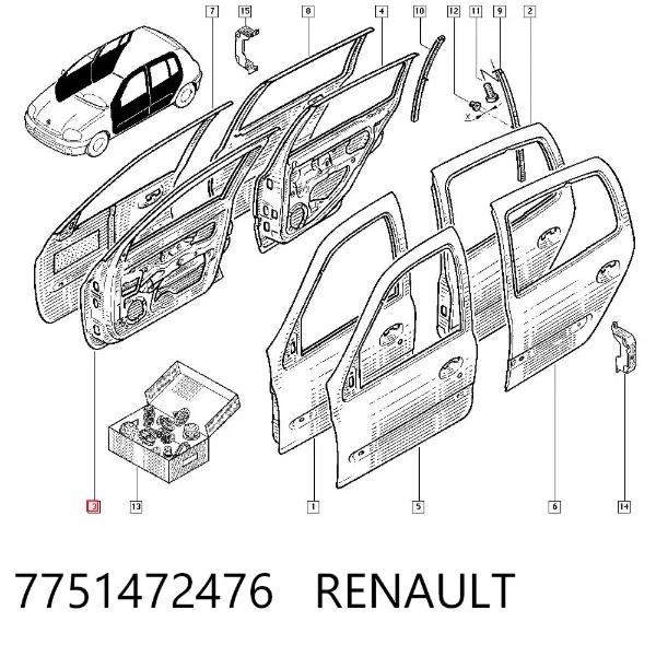Puerta delantera derecha 7751472476 Renault (RVI)