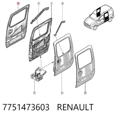 Puerta lateral corrediza derecha RENAULT 7751473603