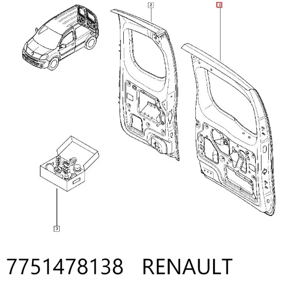 Puerta trasera izquierda 7751478138 Renault (RVI)