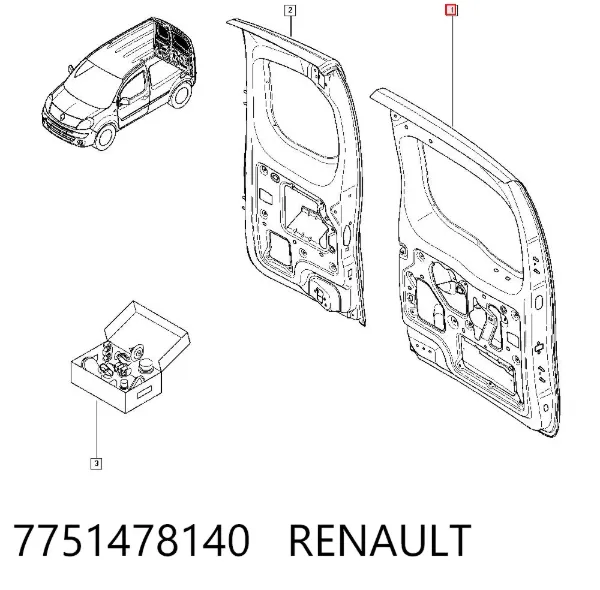 Puerta trasera izquierda 7751478140 Renault (RVI)