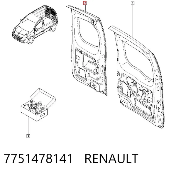 Puerta trasera derecha 7751478141 Renault (RVI)
