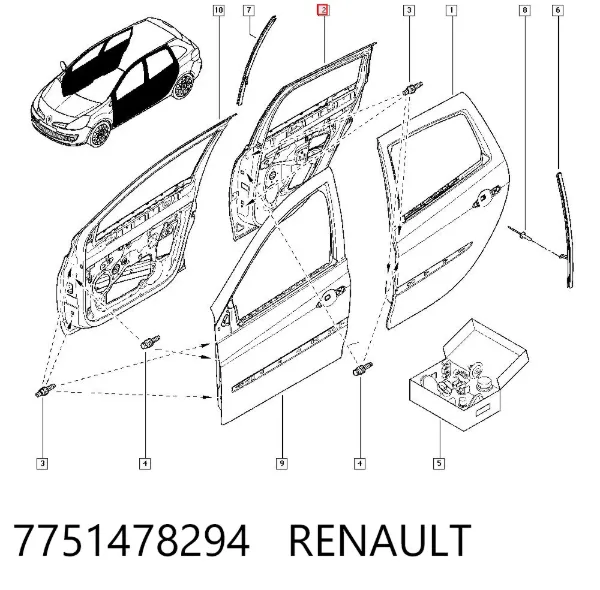 Puerta trasera derecha 7751478294 Renault (RVI)