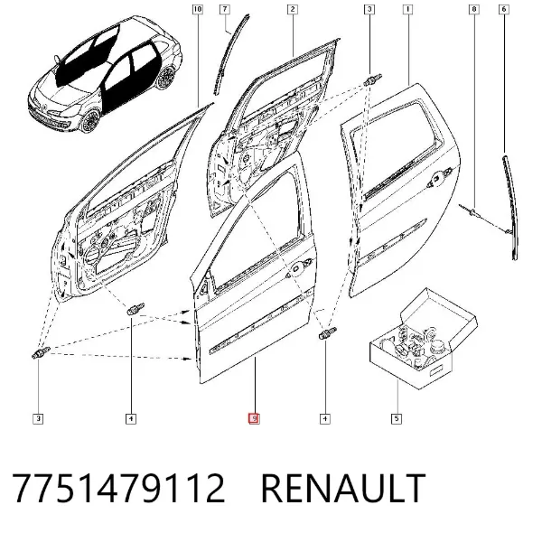 Puerta delantera izquierda 7751479112 Renault (RVI)