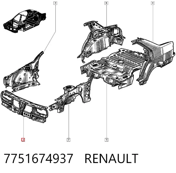 Soporte de radiador 7751674937 Renault (RVI)