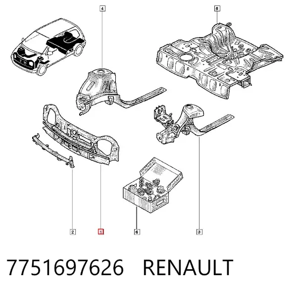 Soporte de radiador 7751697626 Renault (RVI)