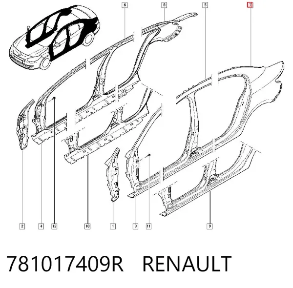 Aleta trasera izquierda 781017409R Renault (RVI)
