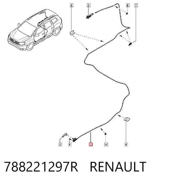 Cable de apertura de tapa del depósito de combustible 788221297R Renault (RVI)