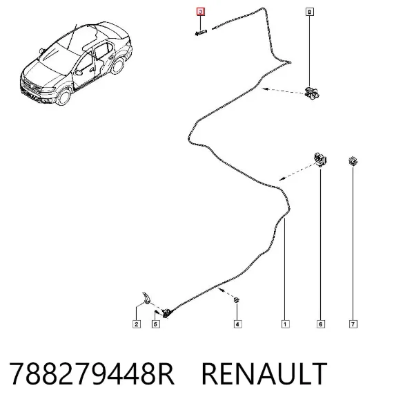 Cerradura de la tapa del depósito de combustible 788279448R Renault (RVI)