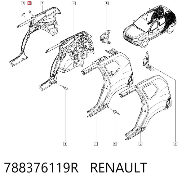 Pestillo de tapa de combustible 788376119R Renault (RVI)
