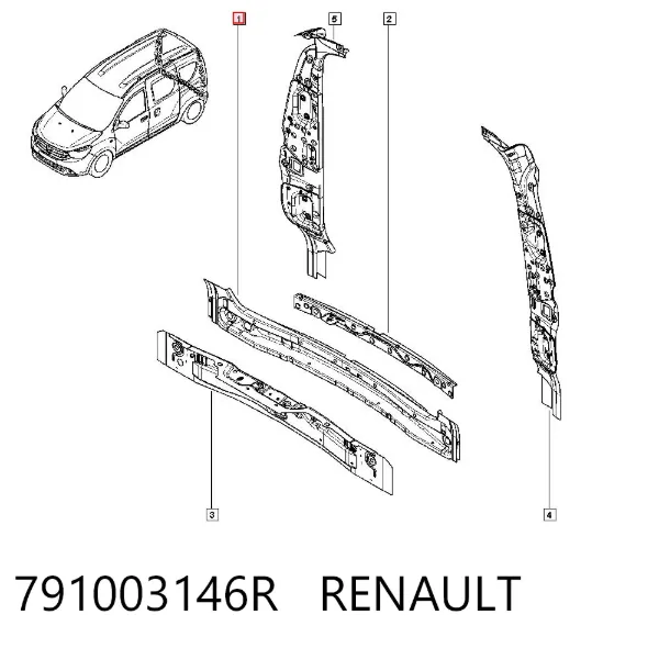Panel del maletero trasero 791003146R Renault (RVI)