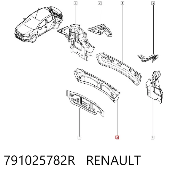 Panel del maletero trasero 791025782R Renault (RVI)
