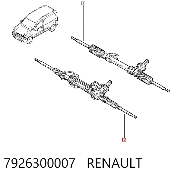 Cremallera de dirección 7926300007 Renault (RVI)
